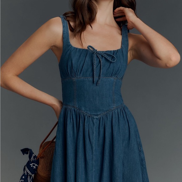 Reformation Denim Balia Midi Dress NWT - Picture 7 of 8